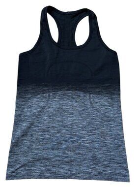 Lululemon Swiftly Tank Top Size 6 Black and Gray